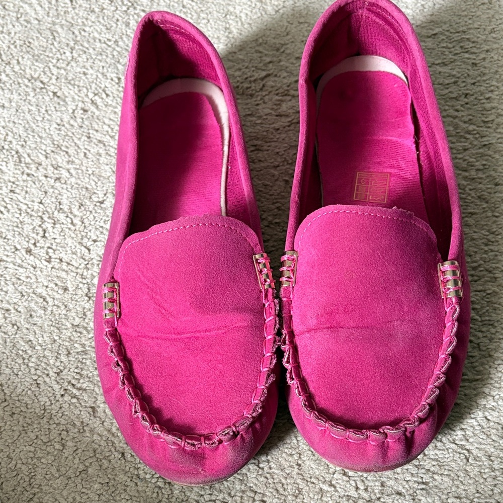 Women's Pink Suede Moccasin Loafers
